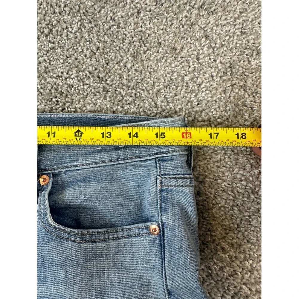 Gap Baby Boot Mid Rise Jeans Size 31 12R Tall Light Wash Raw Hem Stretch Denim - Picture 8 of 9